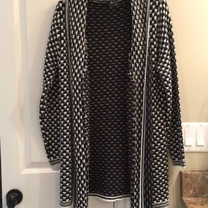 Creazion Effeci S Long black/ white sweater coat